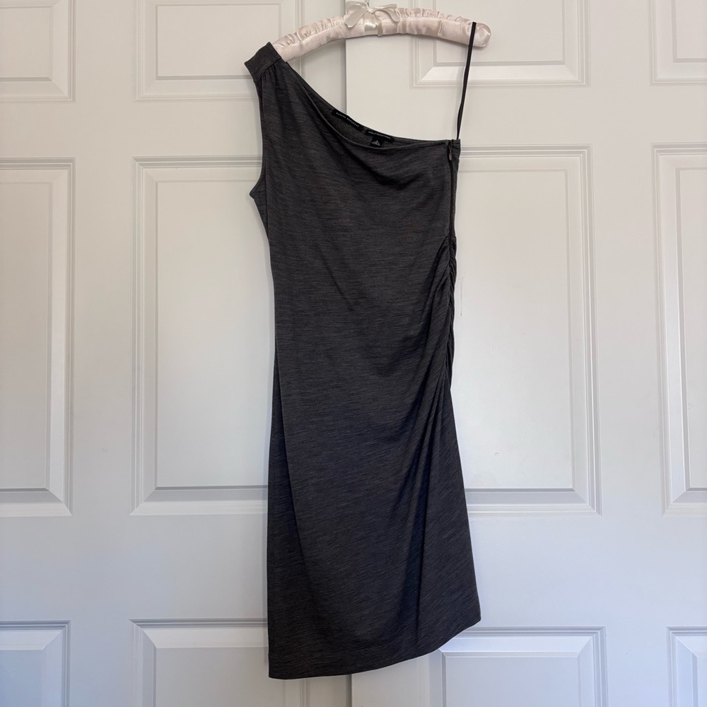 Banana Republic Charcoal One-Shoulder Dress